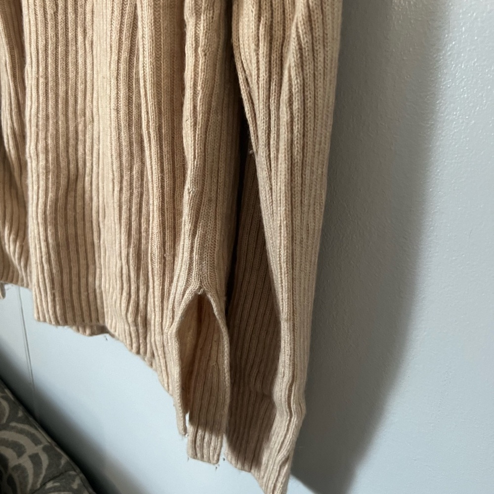 Vince Women's Beige Ribbed Crewneck Sweater - Picture 5 of 6